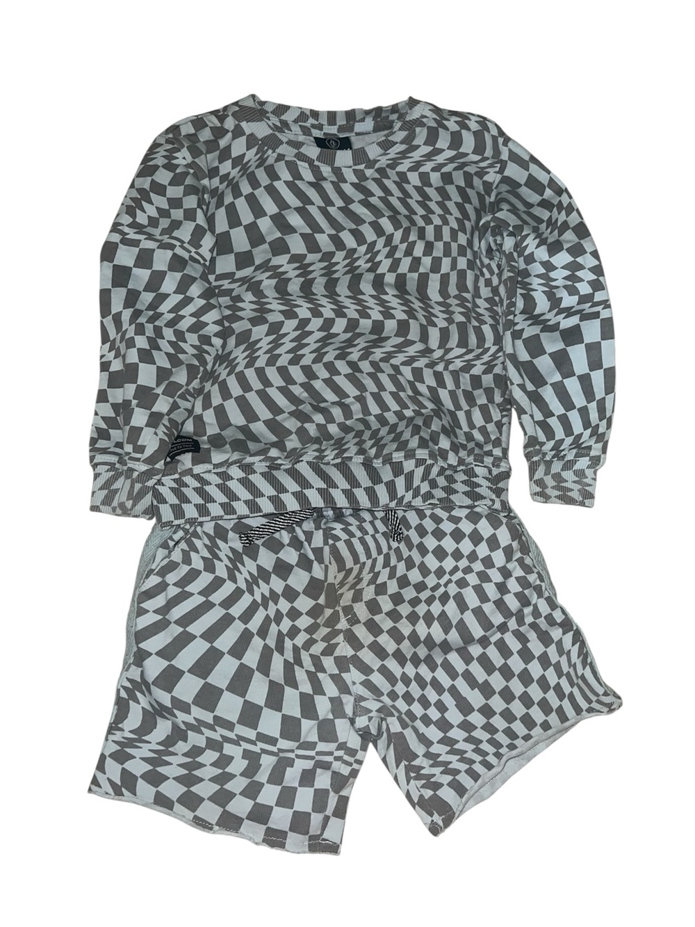 Volcom Kids Checkerboard Illusion Set - Blue and Gray